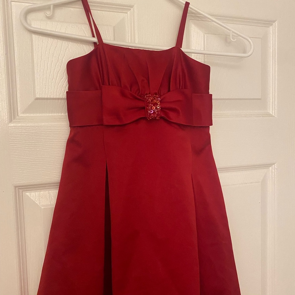 Red girls party  dress